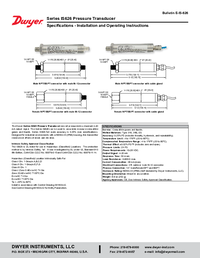 Thumbnail of document Manual - IS626 Intrinisically Safe Pressure Transmitter